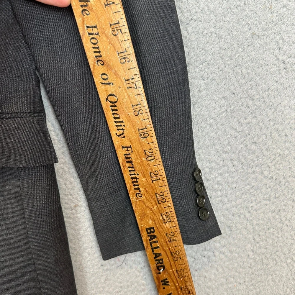 J Crew Ludlow Slim 2 Piece Suit 38S Charcoal Grey Tollegno 3D Wool 32x30 Pants - Picture 6 of 16